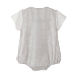 Gray Check Bow Romper