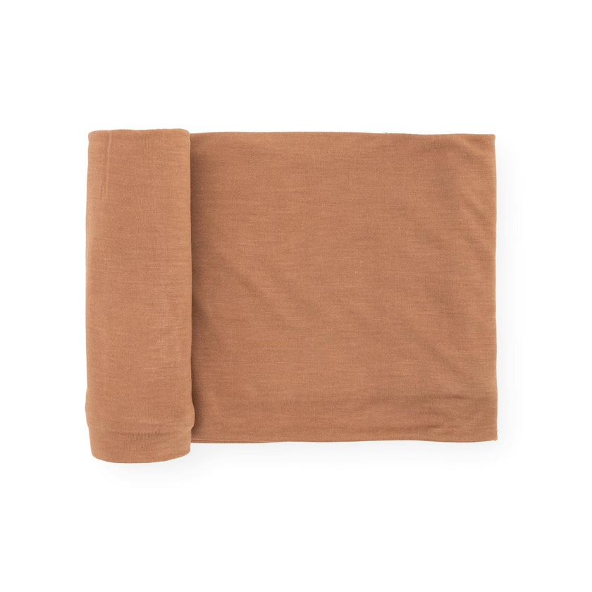 Stretch Knit Swaddle Blanket - Terracotta