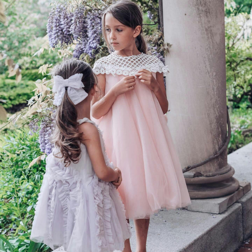 Rosa Pink Tulle Flower Dress