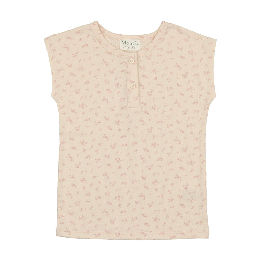 Girls Printed Gauze Short Sleeve Shirt