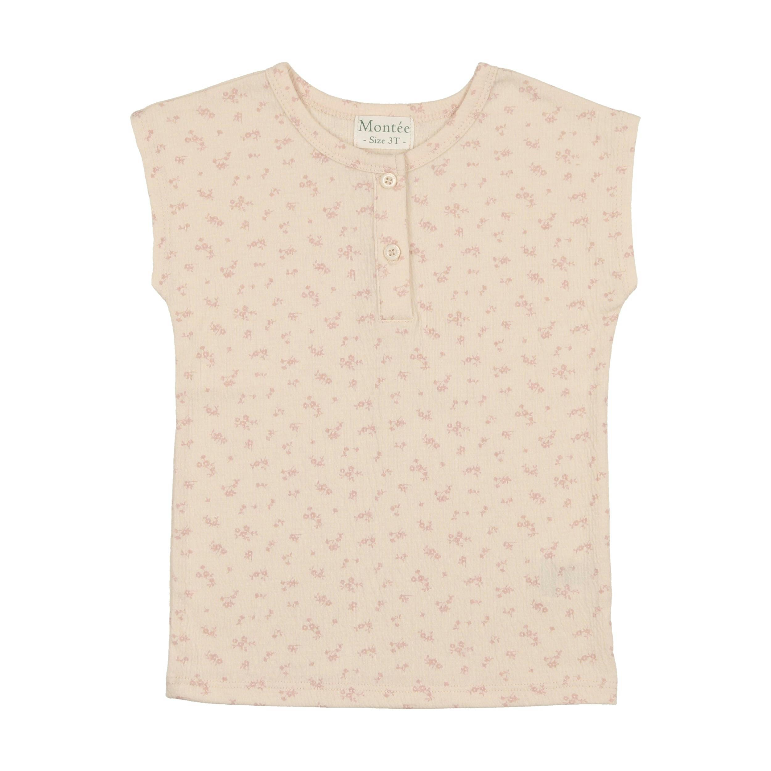 Girls Printed Gauze Short Sleeve Shirt