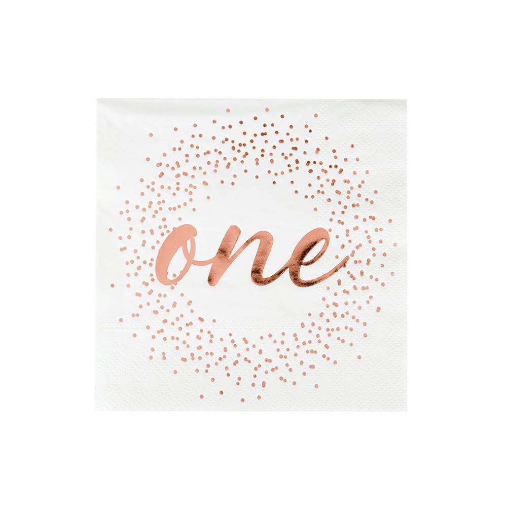 Milestone Rose Gold Onederland Cocktail Napkins