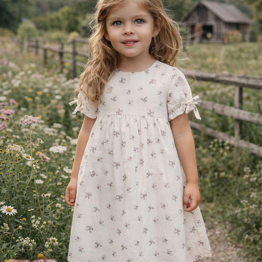 Rose Dot Short Sleeve Dress