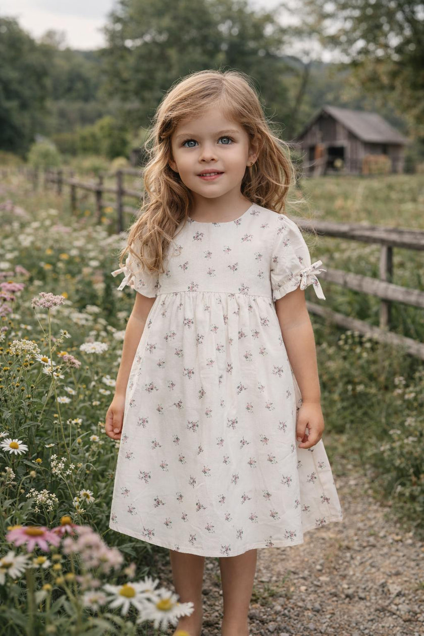 Rose Dot Short Sleeve Dress