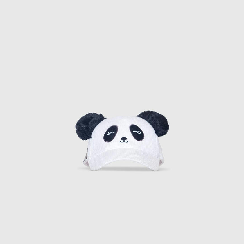 Corduroy Baseball Hat – Panda Face with Furry Ears