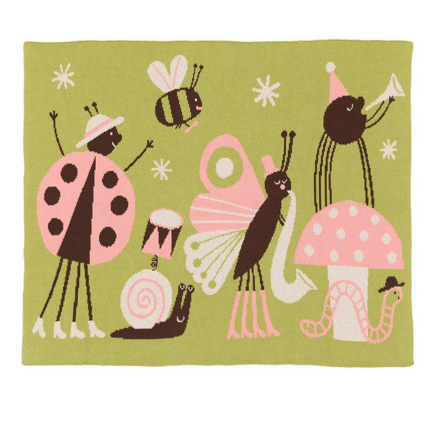 Bug Band Knit Mini Blanket