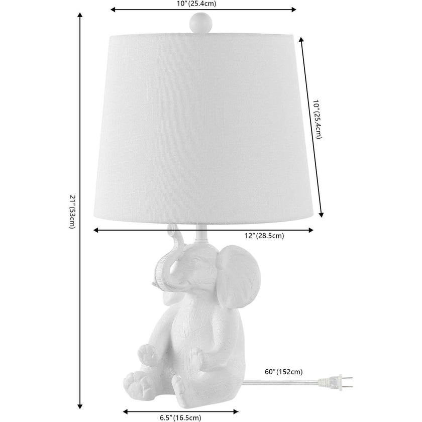 Kairi 21" Modern Shabby Chic Resin/Iron Happy Elephant LED Kids' Table Lamp with Phone Stand