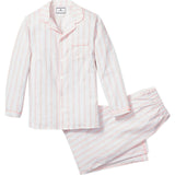 Kid's Twill Pajama Set in Pink Stripe