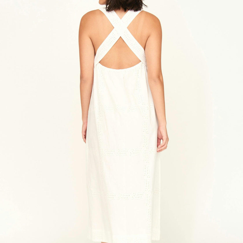 Ica Dress in White Marine Eyelet