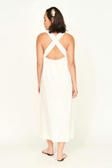Ica Dress in White Marine Eyelet