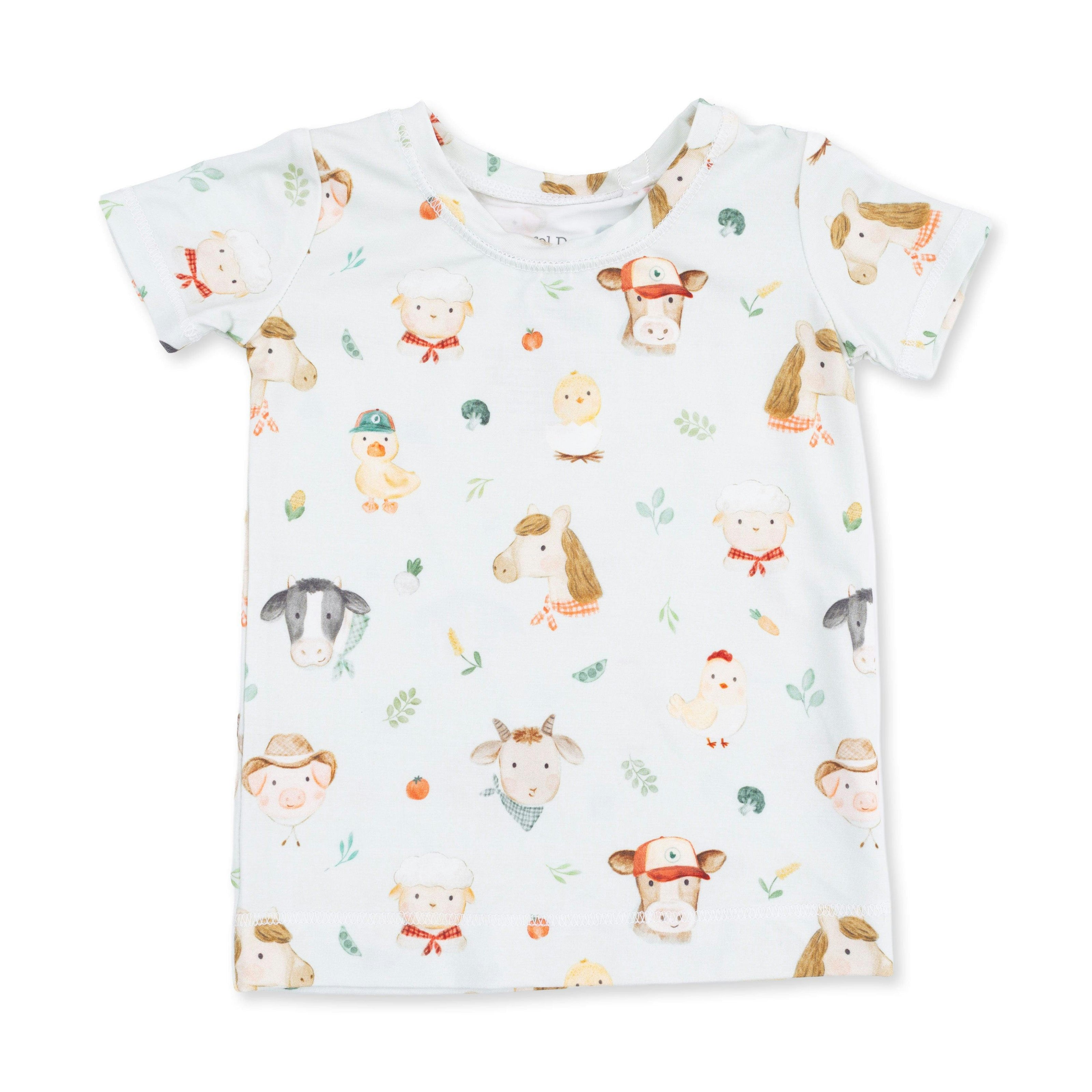 Baby Farm Faces - Short Sleeve Loungewear Set