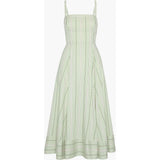 The Margot Dress - Green Jacquard Stripe