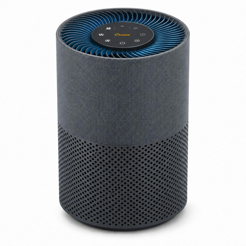 True-HEPA Tower Air Purifier with Air Quality Indicator and Child Lock, Up To 500 Sq Ft