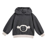 Dark Gray Bear Hoodie Set