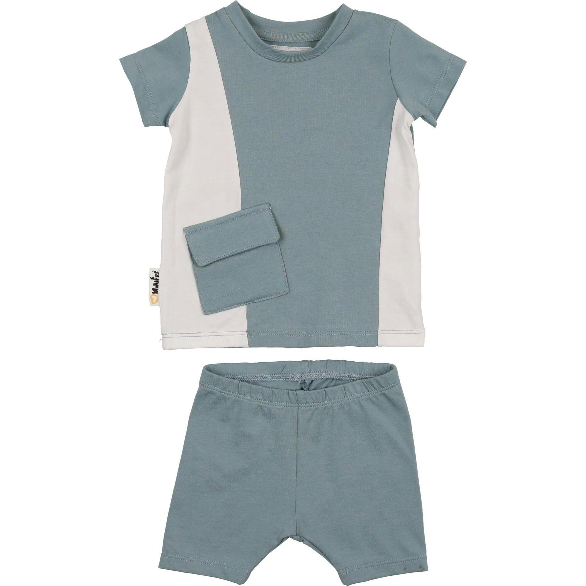 Color-Block Pocket Tee & Short Set
