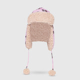 The Cozy Trapper Hat – Teddy Bears Print with Irish Cream Sherpa Liner & Pompoms