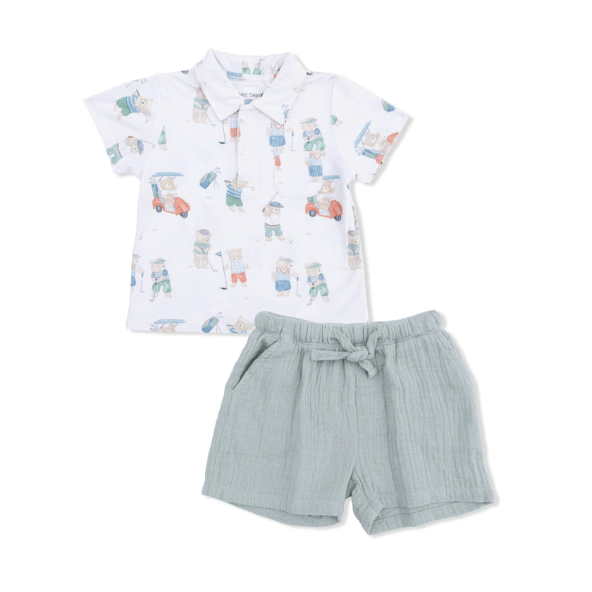 Golfing Teddy Bears - Polo with Casual Short