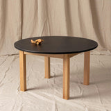 Round Black Kids Table – 35" Diameter Oak Base