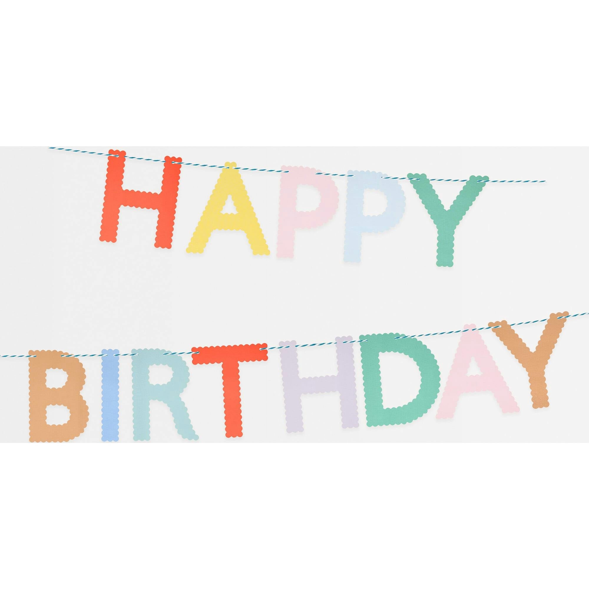 Scallop Bright Happy Birthday Garland