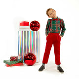 Jr Star Festive Plaid Child Button-Up and Bow Tie Set