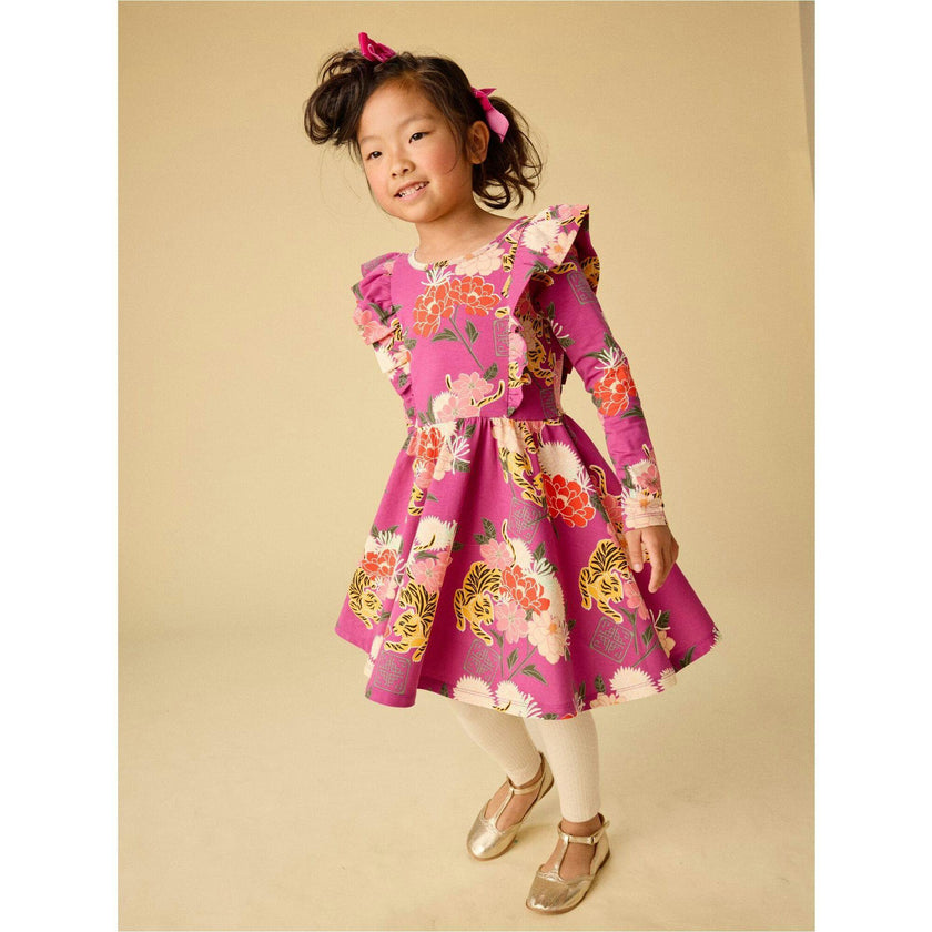 Ruffle Shoulder Ballet Dress, Purple