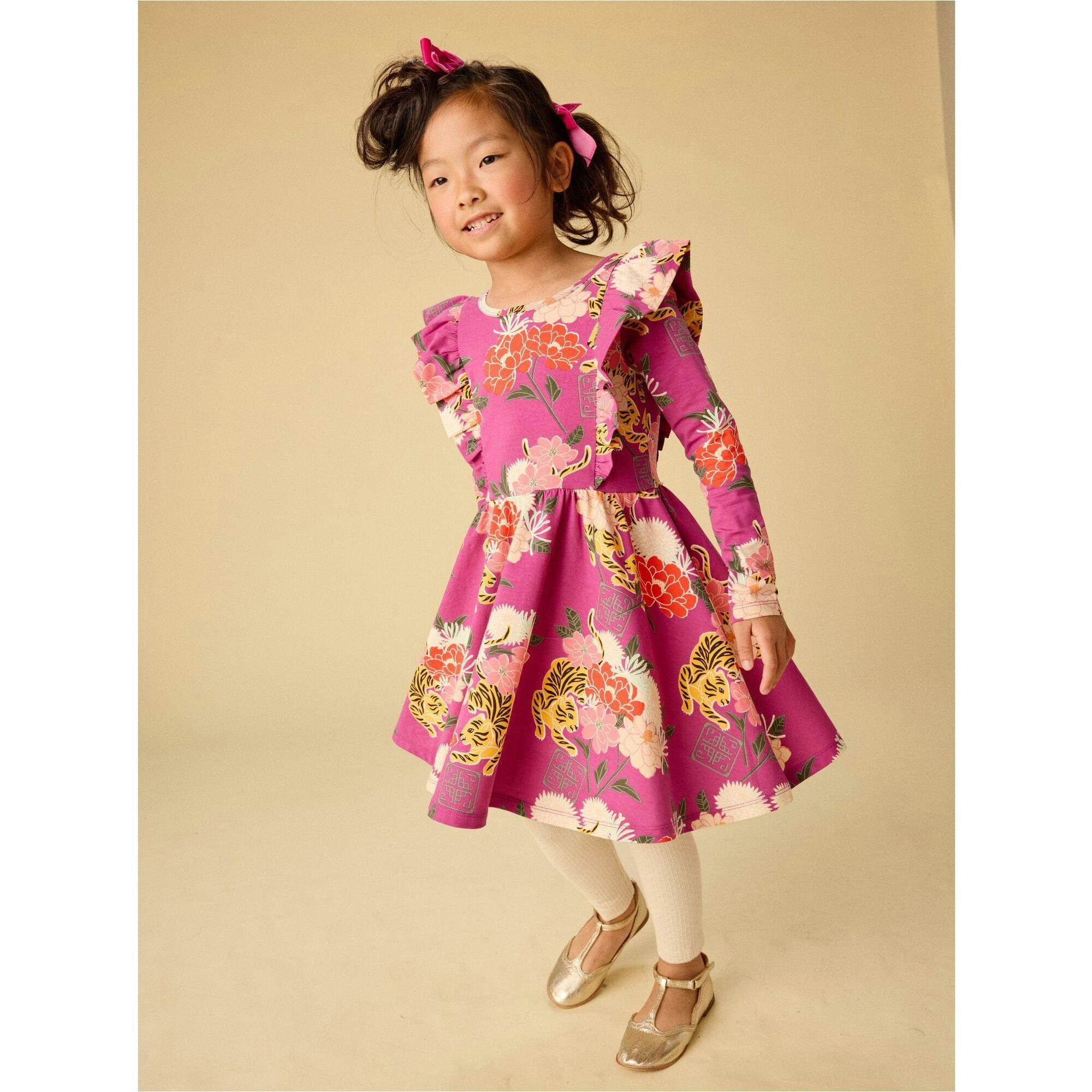 Ruffle Shoulder Ballet Dress, Purple