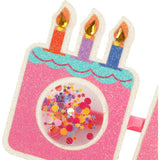 Packed Party Confetti Birthday Cake Novelty Glasses – Glitter Cake-Shaped Frames with Confetti-Filled Shaker Lenses and Jewel Candle Details, One Size