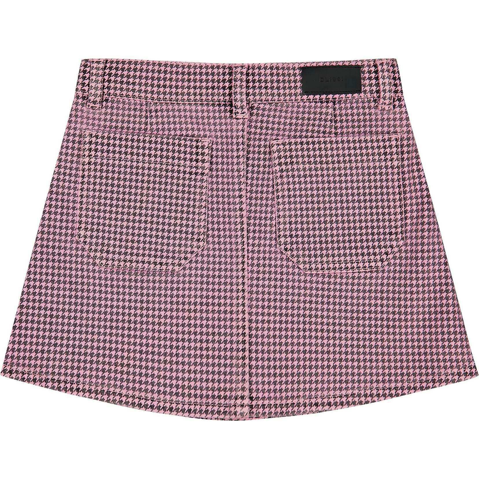 Jenny Mini Skirt | Pink Houndstooth