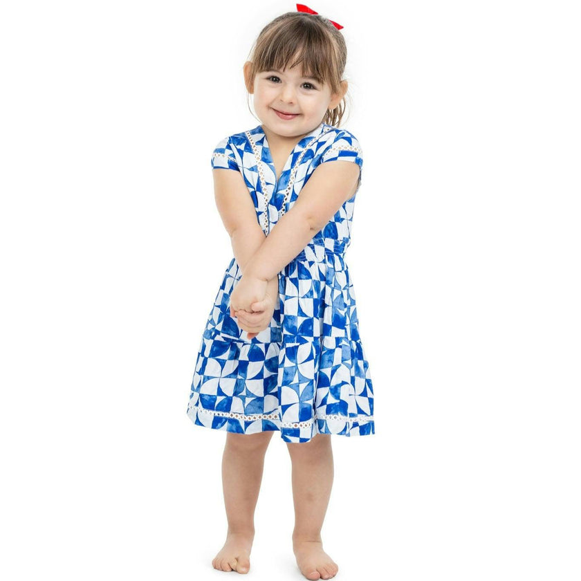 The Greece - Girls Smocked Waist Sun Dress