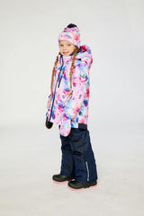 Two Piece Play Snowsuit Mauve Watercolor Floral Print With Navy Pants