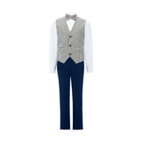 Gray Ruggero Striped Vest Outfit Set