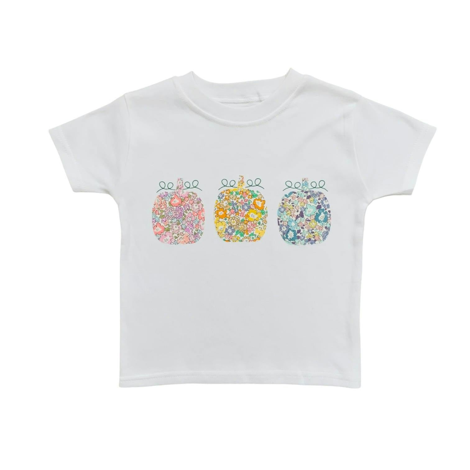 Liberty of London children's pumpkins design T-shirt short sleeve - white