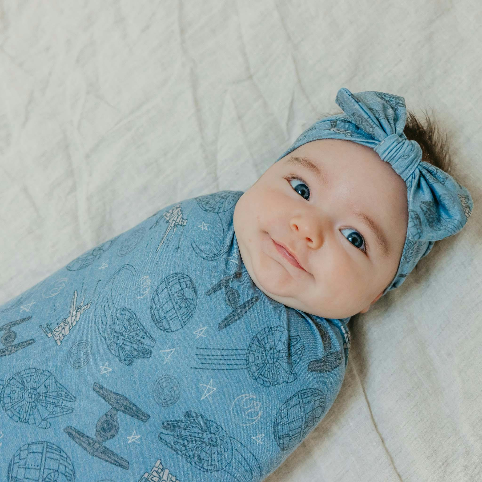 Knit Headband Bow - Starships