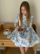 Aoki Blue Toile Dress| Long Sleeve