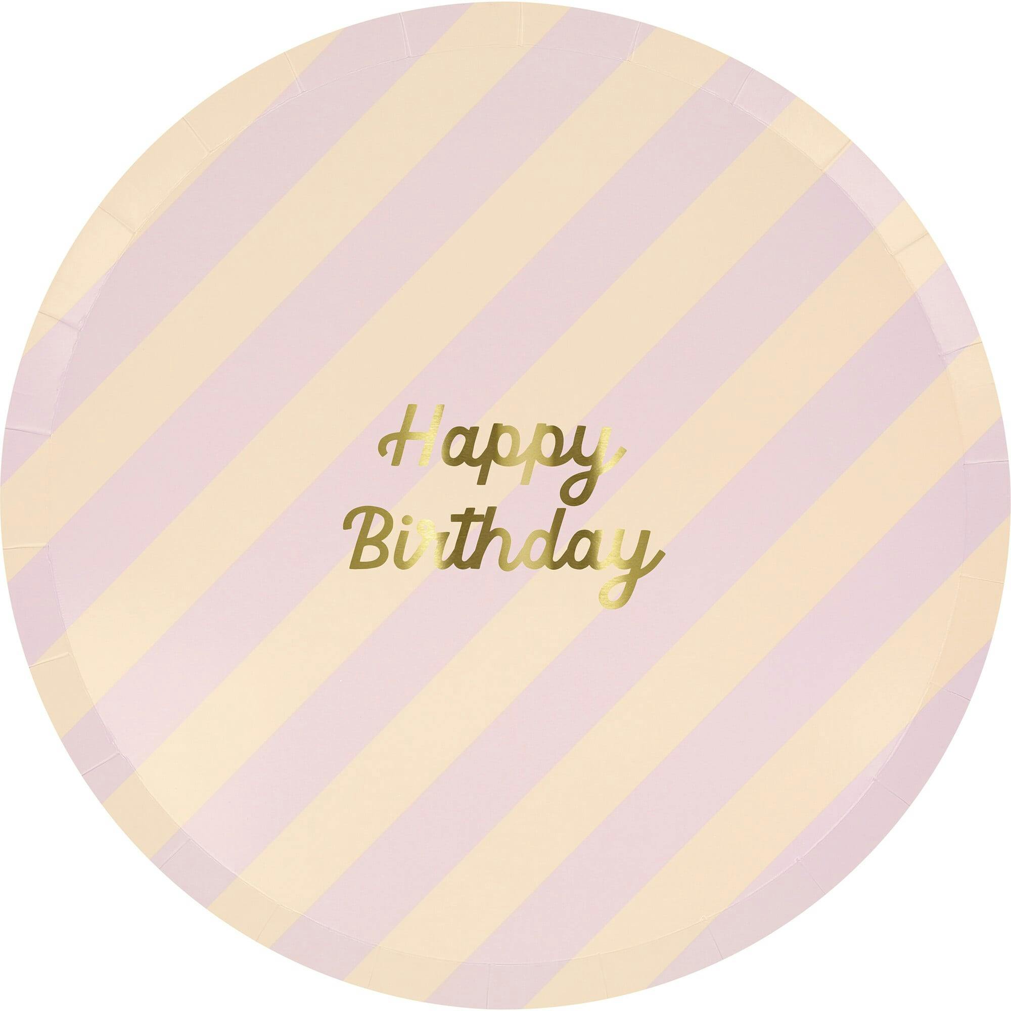 Stripe Happy Birthday Dinner Plates