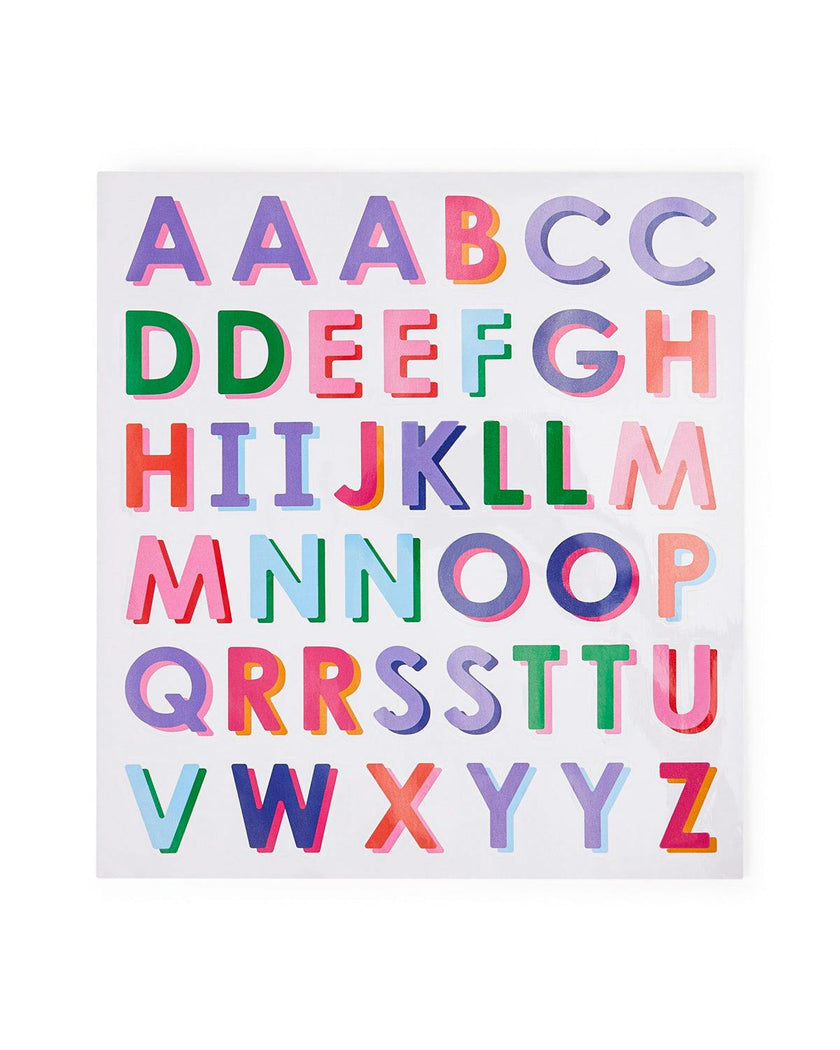 Packed Party Stick to It Vinyl Letter Sticker Pack 82ct - Waterproof Self-Adhesive 1.5-Inch Alphabet Stickers for Notebooks Bags Water Bottles and Monograms