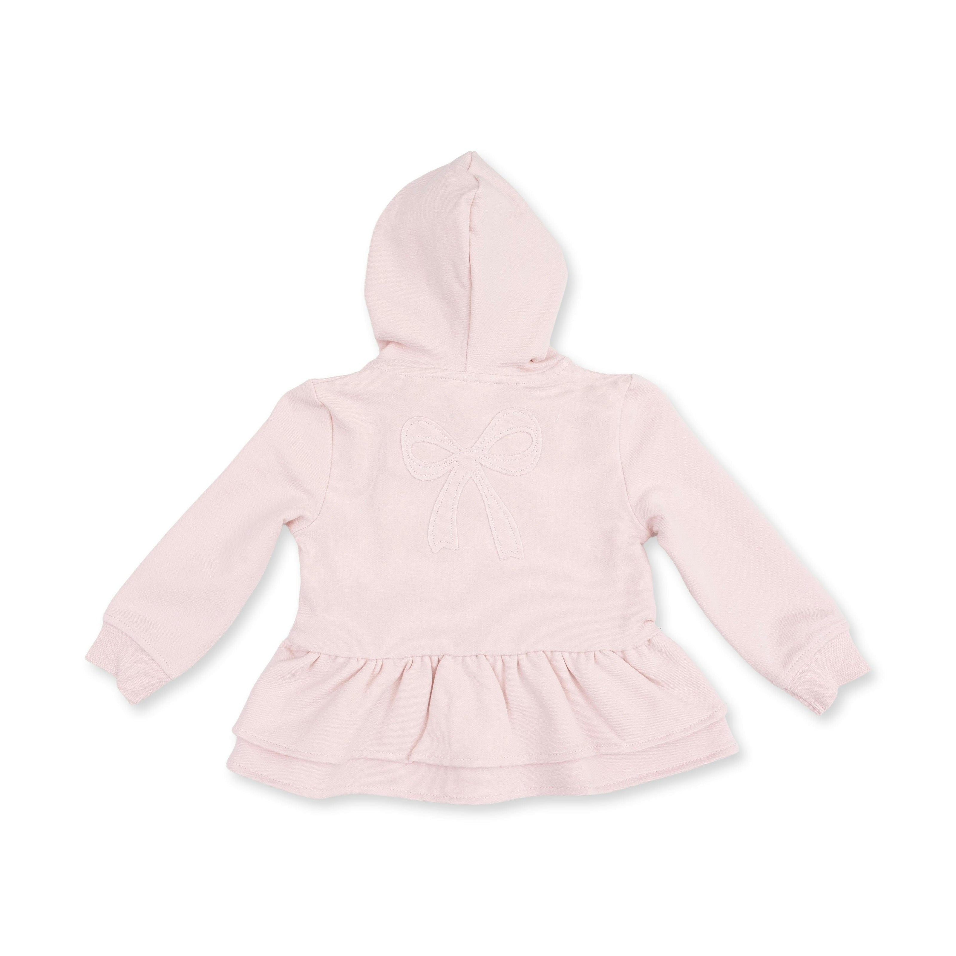 Veiled Pink Bows - Zip Peplum Hoodie