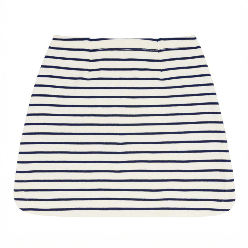 women's cream and navy stripe skirt