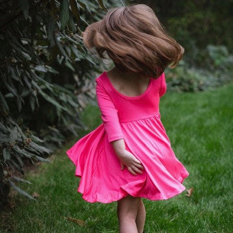 Twirly Dress in Neon Pink