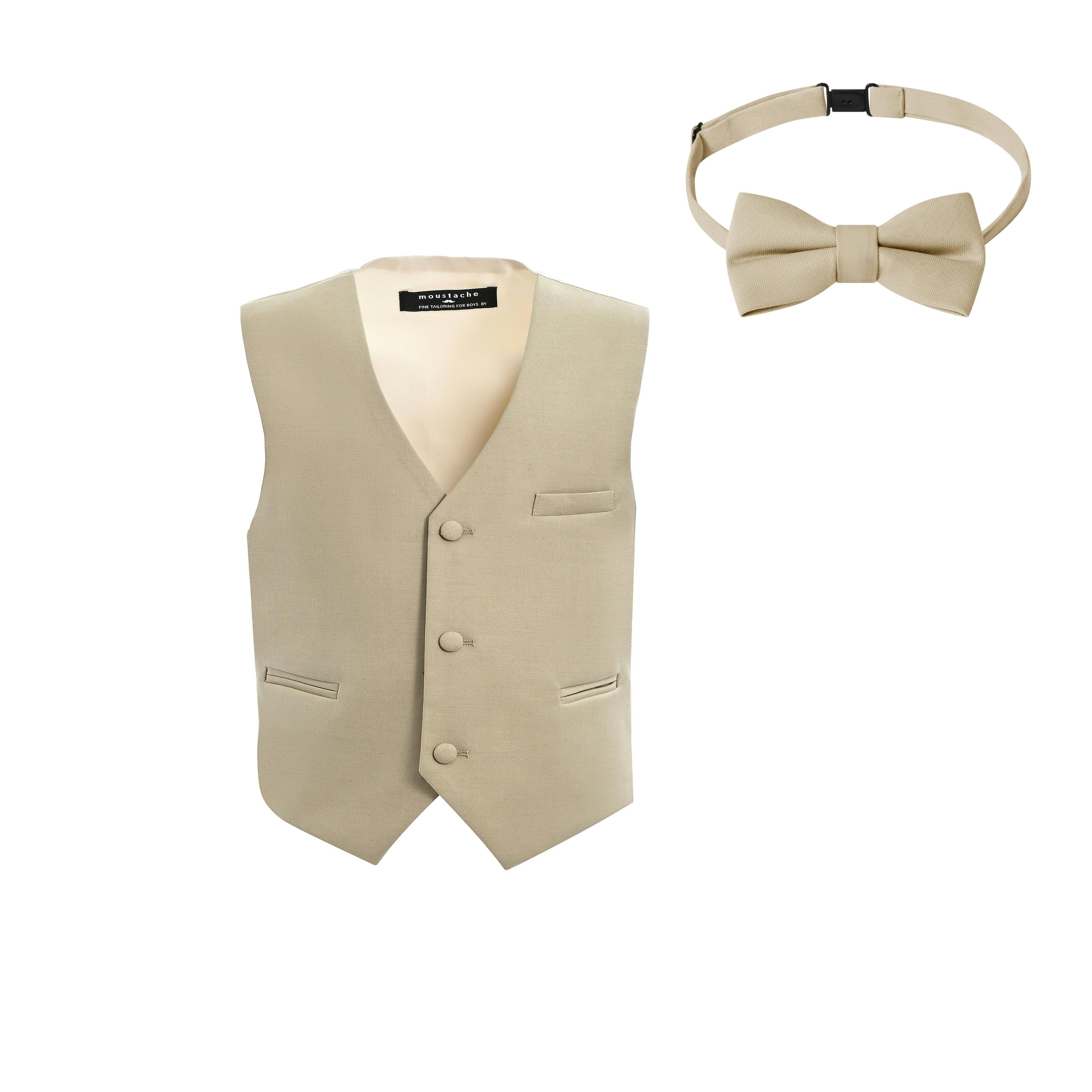 Beige Vest & Bow Tie Set