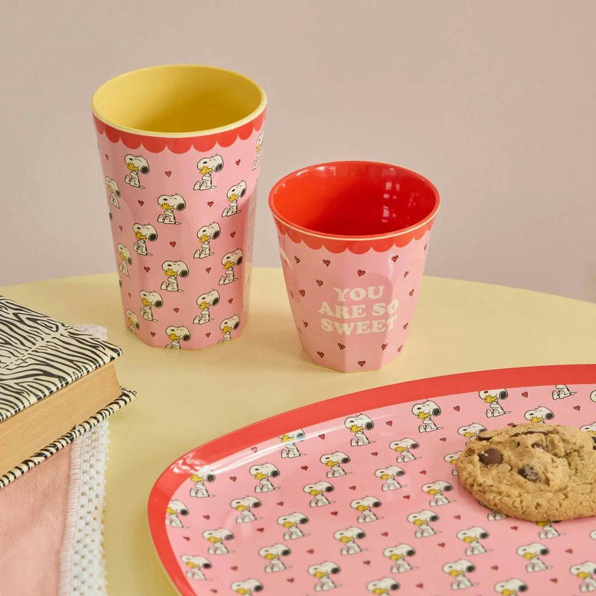 Melamine Cup with Snoopy Print - Medium - Pink - 8.45 oz -