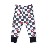 Heart Tattoo Check Black - Short Sleeve Loungewear Set