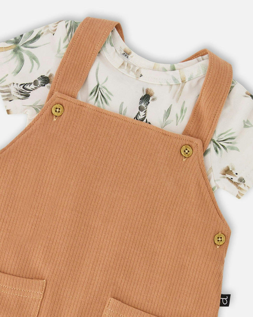 Organic Cotton Jersey T-Shirt And Cotton Rib Pants Set