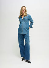 Maternity & Nursing Denim Button-Down Shirt
