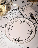 Little Black Bow Plates - 25 paper plates