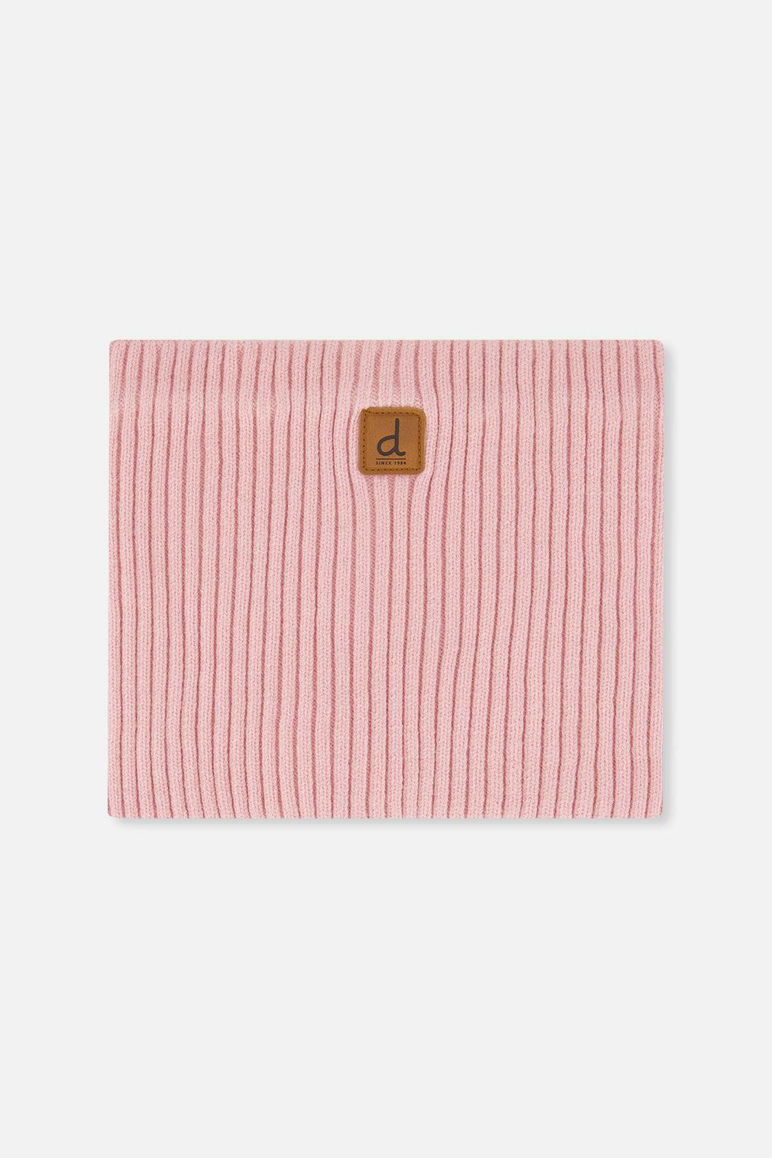 Baby Ribbed Knit Neckwarmer Pale Dusty Pink