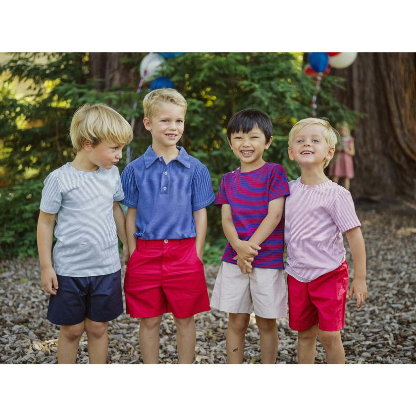 Henry Boys Button Shoulder Tee, Stripes
