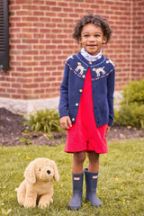 Button Tab John John - Red Corduroy