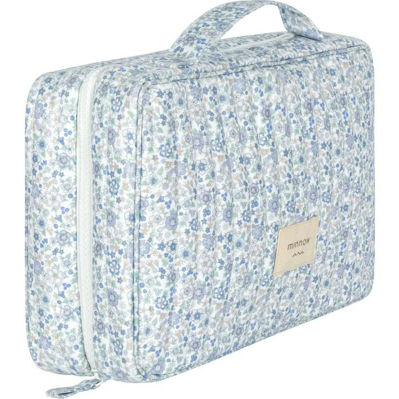 slate floral tri-fold cosmetic case