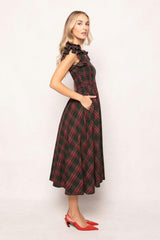 Hattie Dress in Evergreen Plaid